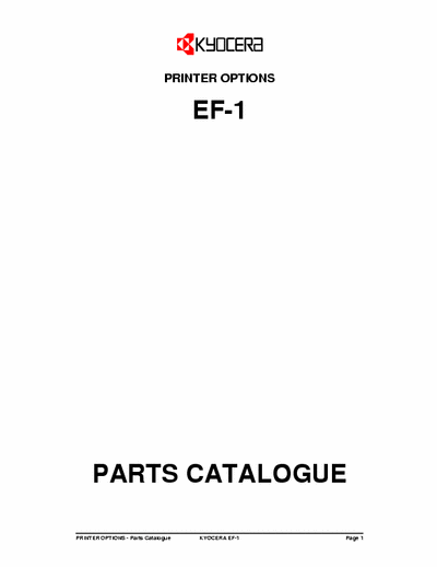 Kyocera EF-1 Service and maintenance manual:  Envelope Feeder for FS-1500[A] FS-3500[A]
